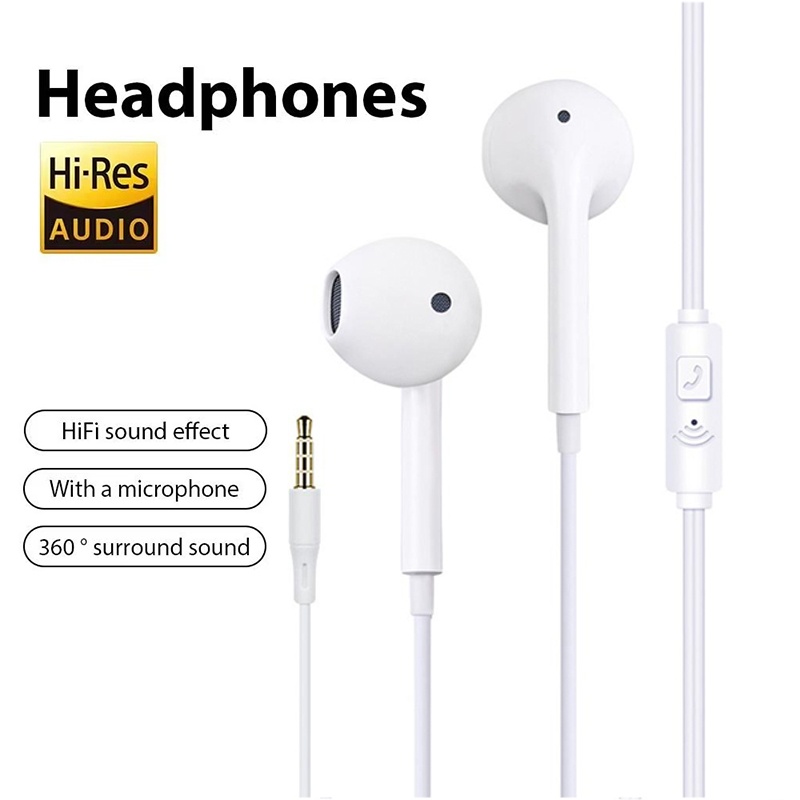 Running Gear Headphones - 3.5mm Wired Earphone With Mic Heavy