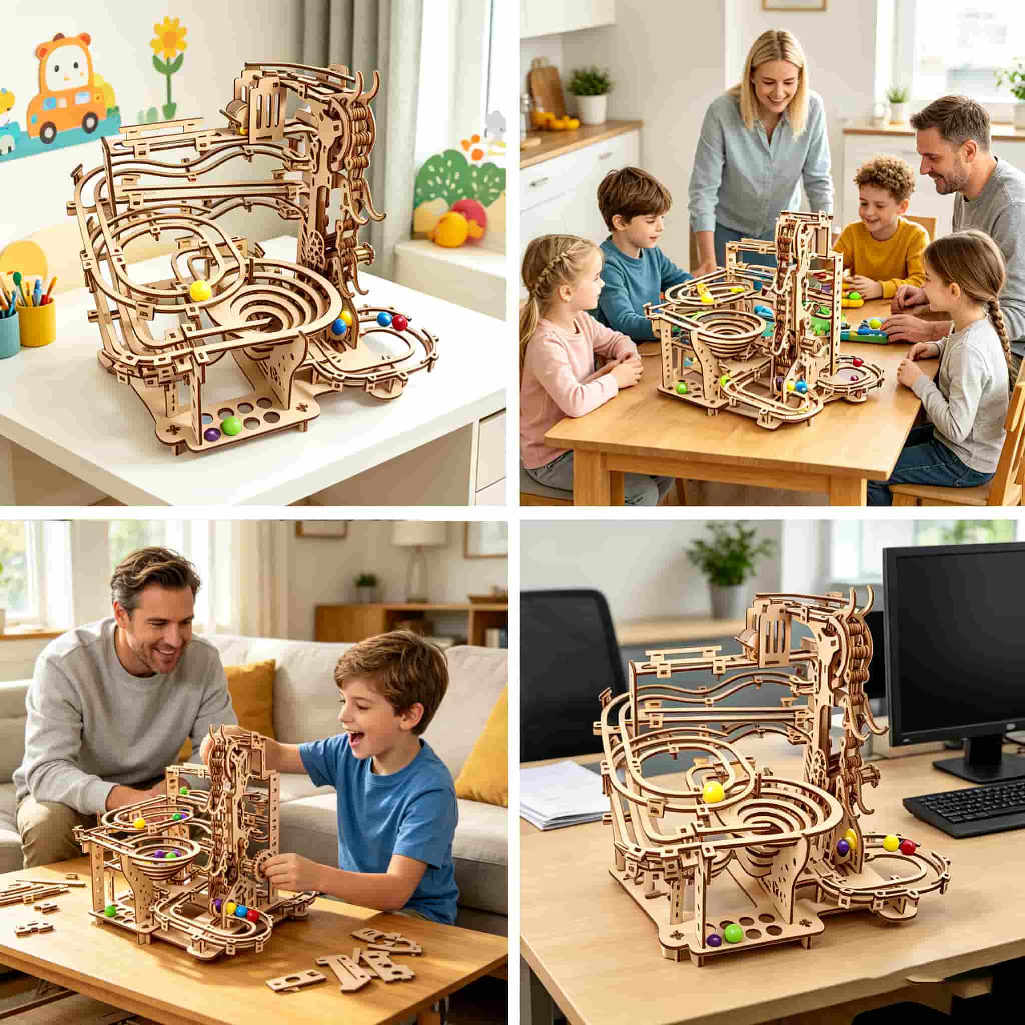 Mechanical Marble Run 3D Woode - đánh giá và giá Running Gear Track