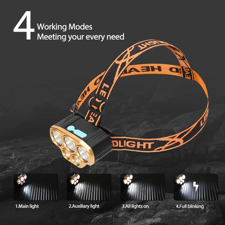 Rechargeable 5 LED Headlight U - đánh giá và giá Running Headlamp Led